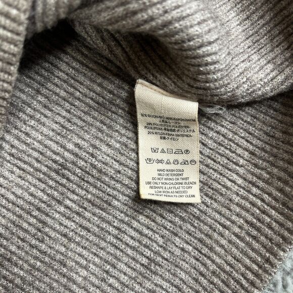 Free People Softly Structured Sweater Womens M Blue Yellow Gray Turtleneck Knit - Picture 6 of 13